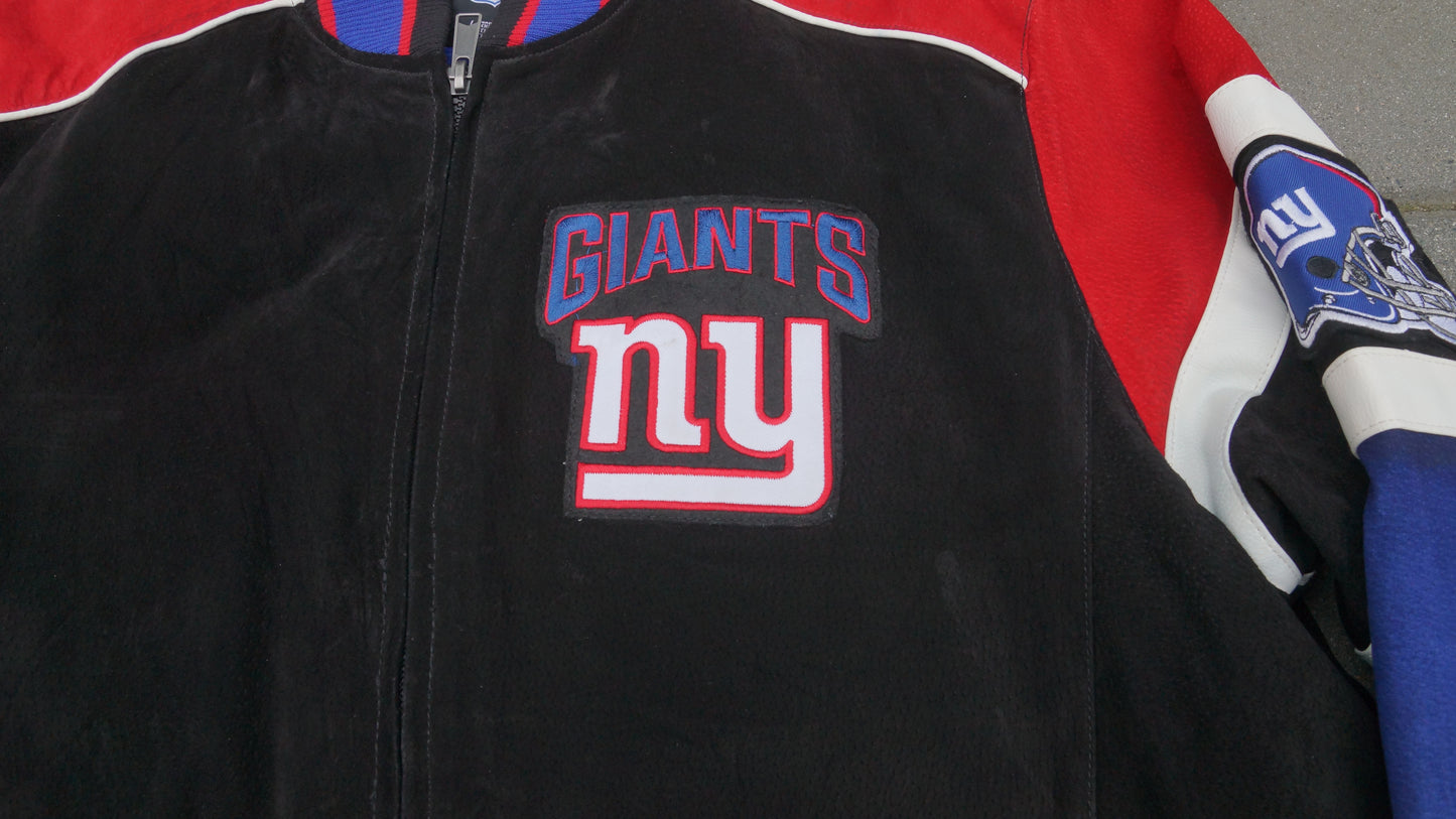 New York Giants Leather/Suede Varsity Jacket (XXL)