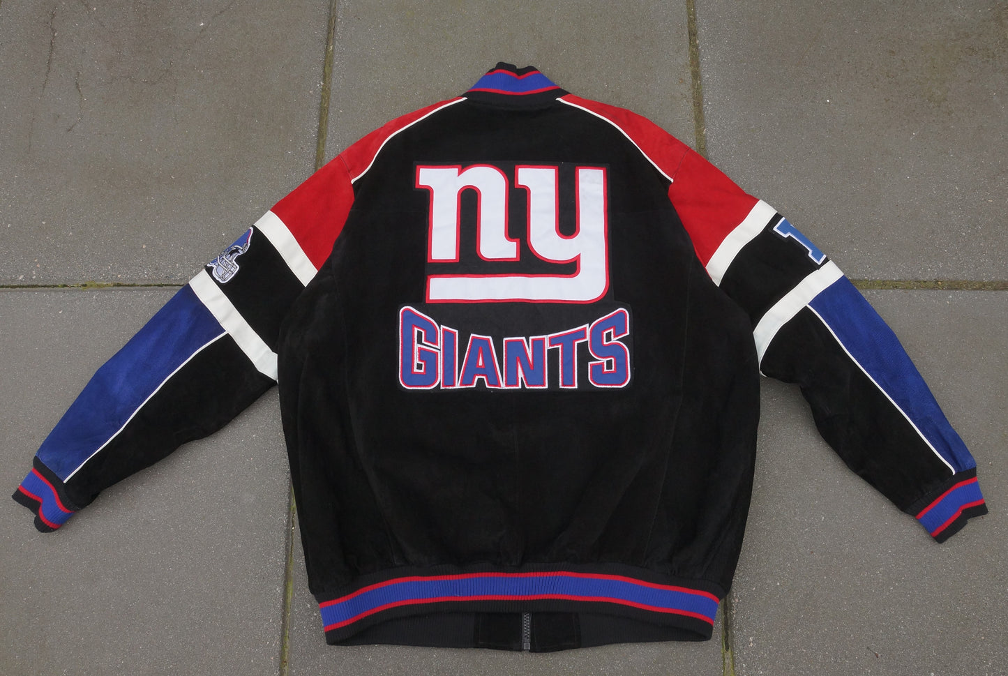 New York Giants Leather/Suede Varsity Jacket (XXL)