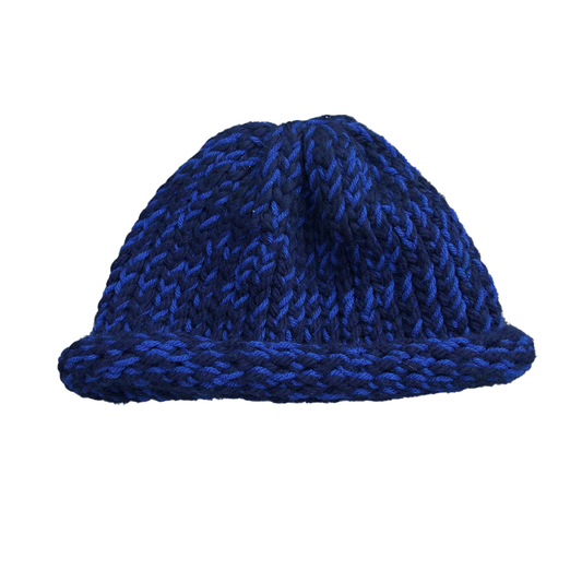 Blue knit toque